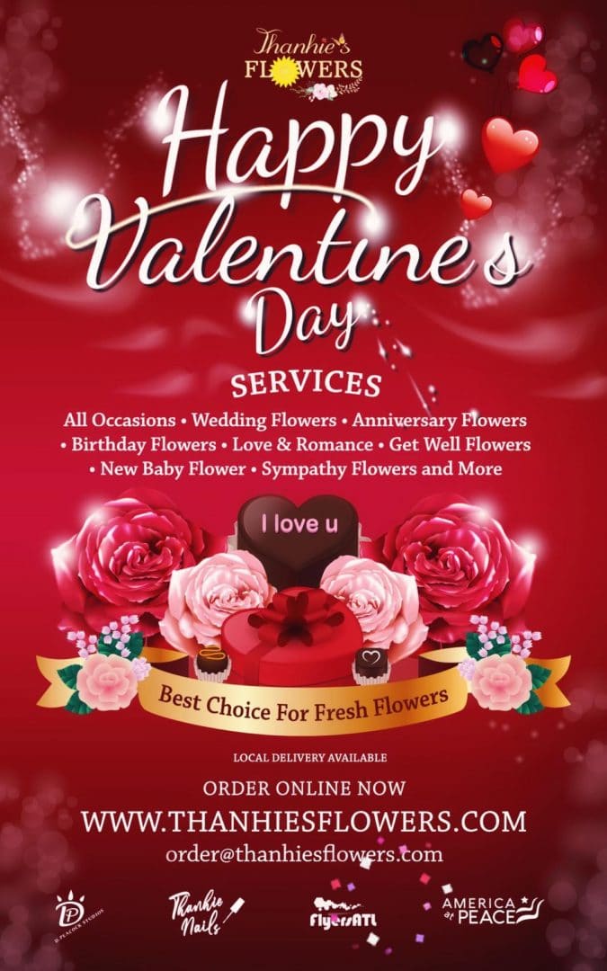 Valentine Flowers Flyers Design & Printing Atlanta