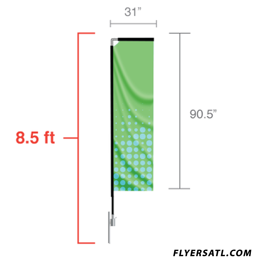 Rectangle Flag Sign 31"x90"